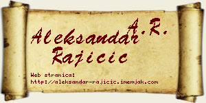 Aleksandar Rajičić vizit kartica
